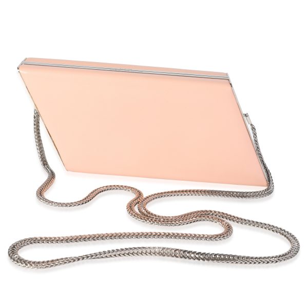 115875 pv Saint Laurent Pink Leather Diagonal Box Chain Clutch