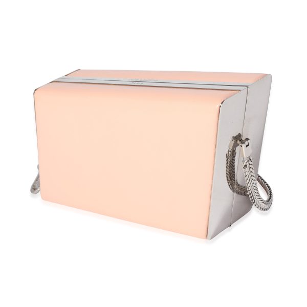 115875 sv Saint Laurent Pink Leather Diagonal Box Chain Clutch