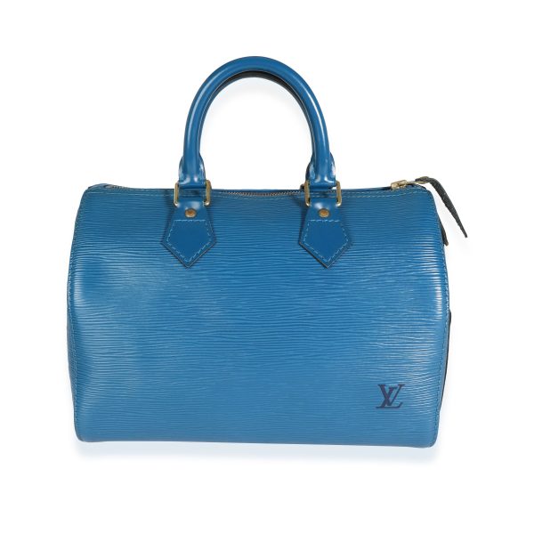 115890 pv 5e2dae3f 5c37 4e49 8372 f5d3981ad18c Louis Vuitton Vintage Toledo Blue Epi Leather Speedy 25