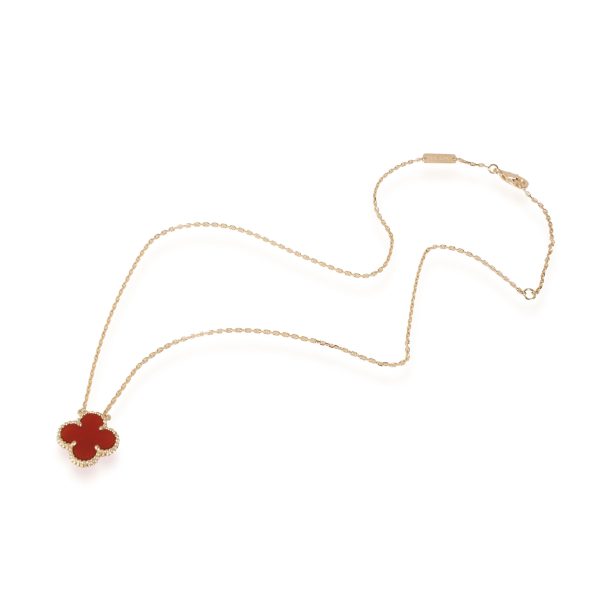 115970 pv Van Cleef Arpels Vintage Alhambra Carnelian Pendant in 18k Yellow Gold