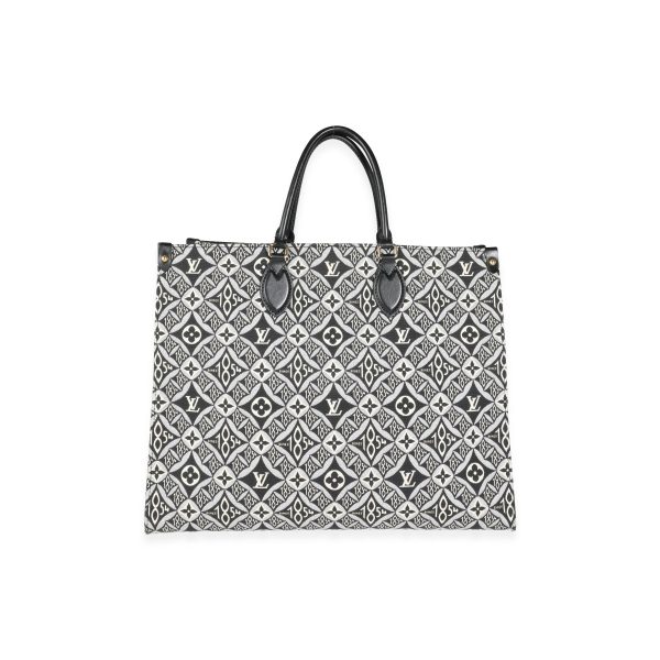 115971 fv Louis Vuitton Black Jacquard Since 1854 Onthego GM