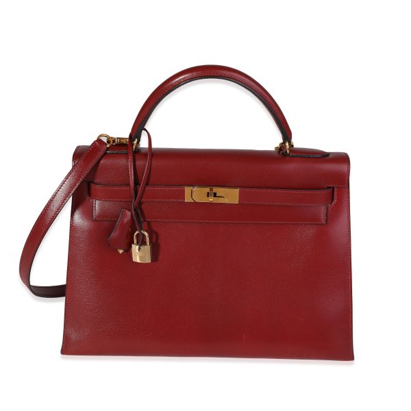 116046 fv fcee2f1e 58be 4180 b4e6 a477b39525d7 Hermès Vintage Rouge H Box Calf Sellier Kelly 32 GHW