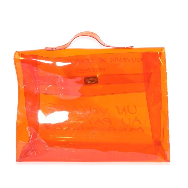 116048 pv f70d51cd 5762 42c4 adbb 5bb748004663 Hermès Orange Vinyl Souvenir De LExposition Kelly Bag