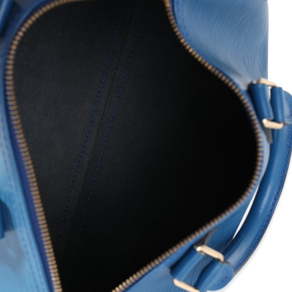 116056 bv Louis Vuitton Toledo Blue Epi Leather Speedy 25