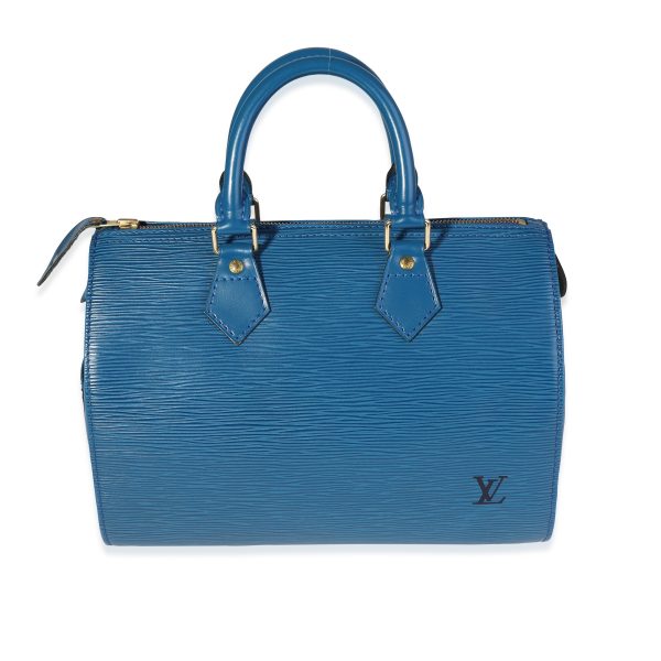 116056 fv Louis Vuitton Toledo Blue Epi Leather Speedy 25