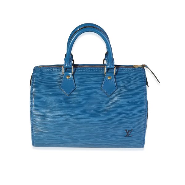 116056 pv Louis Vuitton Toledo Blue Epi Leather Speedy 25