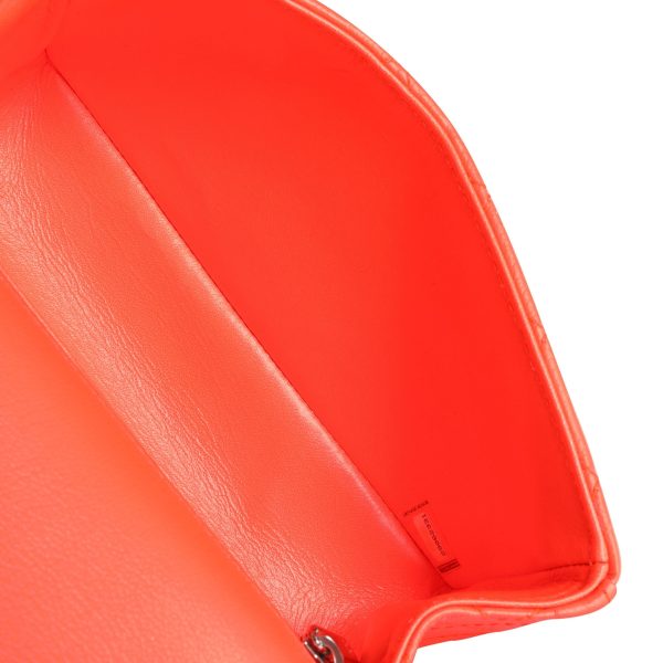 116144 av Chanel Neon Orange Quilted Chévre Leather Reissue 255 224 Bag