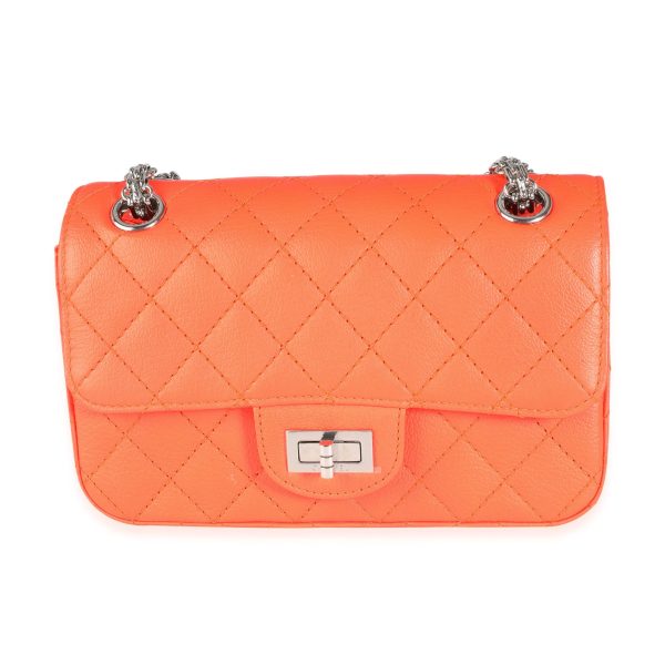 116144 fv Chanel Neon Orange Quilted Chévre Leather Reissue 255 224 Bag