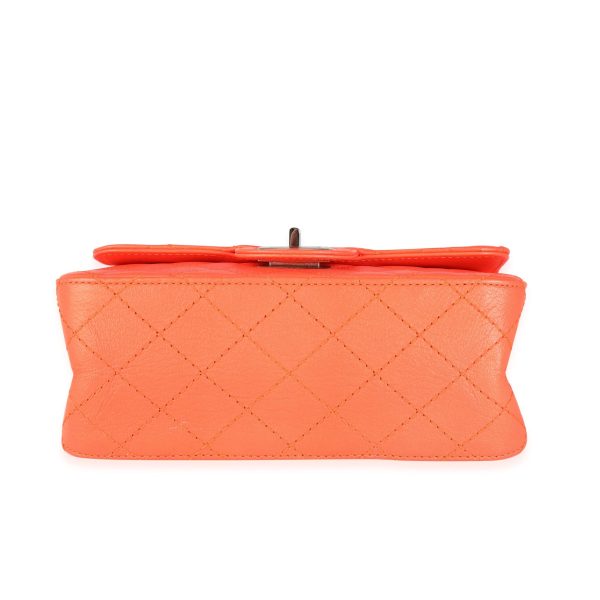 116144 stamp Chanel Neon Orange Quilted Chévre Leather Reissue 255 224 Bag