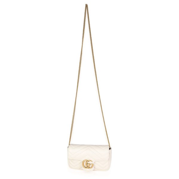 116150 bv Gucci White Matelass√© Marmont Super Mini Bag