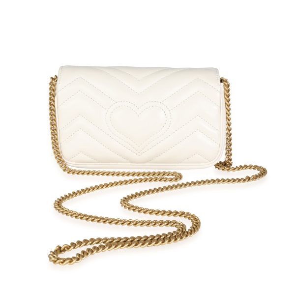 116150 pv Gucci White Matelass√© Marmont Super Mini Bag