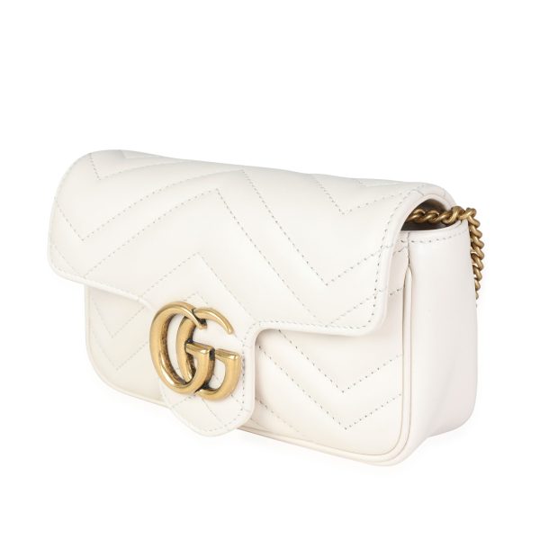 116150 sv Gucci White Matelass√© Marmont Super Mini Bag