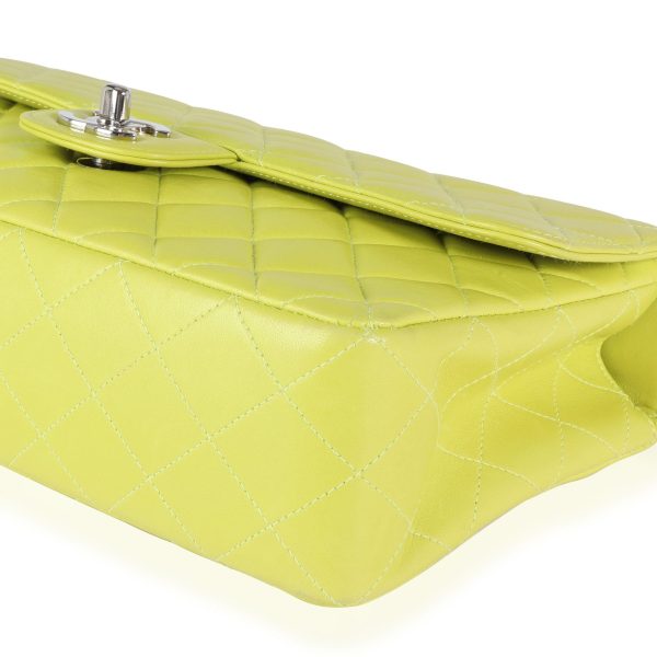 116171 box Chanel Vintage Lime Green Quilted Lambskin Twin Top Handle Bag