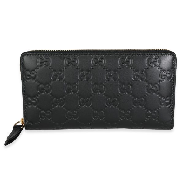 116196 fv ffafb7d0 1255 44f9 934e d9be3843b670 Gucci Black Guccissima Zip Around Wallet