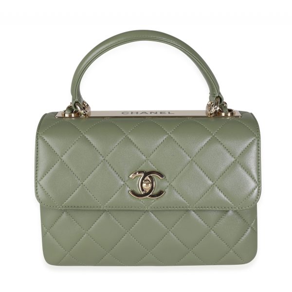 116197 fv ab369a45 5b7a 41d7 bd12 8ca384aaa91e Chanel Sage Quilted Lambskin Trendy Top Handle Bag