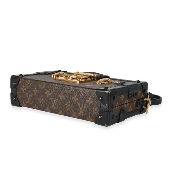 116203 box Louis Vuitton Monogram Canvas Black Calfskin Petite Malle