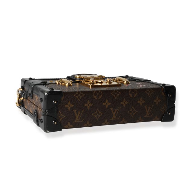 116203 clasp Louis Vuitton Monogram Canvas Black Calfskin Petite Malle