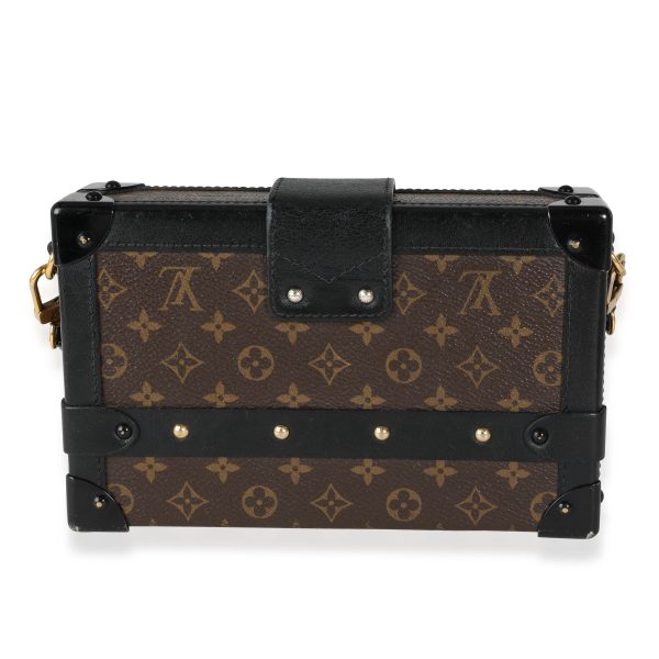 116203 pv Louis Vuitton Monogram Canvas Black Calfskin Petite Malle