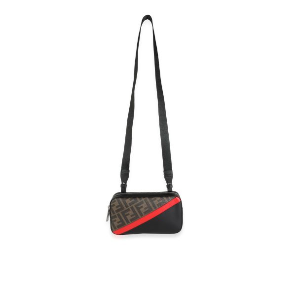 116242 bv 5a4ae43d 5e2f 403b a8d8 b6cc12bbd12d Fendi FF Logo Coated Canvas Red Black Calfskin Micro Camera Bag