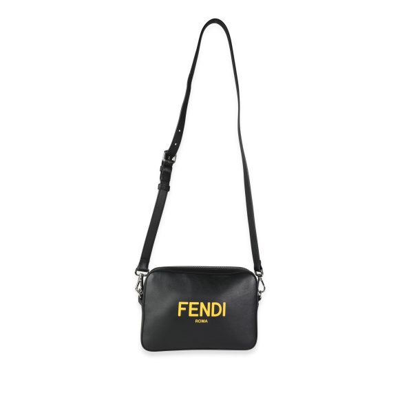 116243 bv 8cf961f9 0656 4df7 890e c69696702f42 Fendi Black Calfskin Sunflower Logo Mini Camera Bag