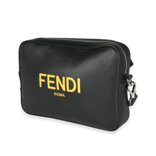 116243 sv dc7295ef d06e 4618 a447 a5858f67f550 Fendi Black Calfskin Sunflower Logo Mini Camera Bag