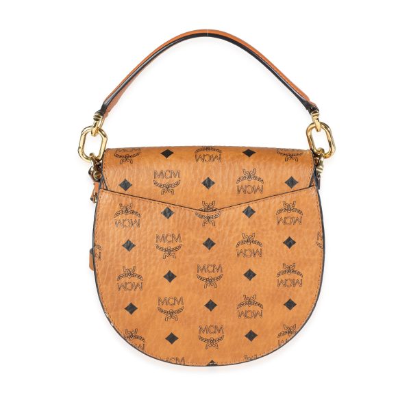 116267 pv MCM Cognac Coated Canvas and Leather Visetos Patricia Bag