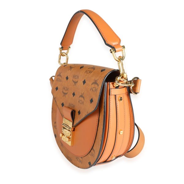 116267 sv MCM Cognac Coated Canvas and Leather Visetos Patricia Bag