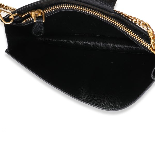 116278 ad1 74f0ae84 fe36 493b 80f3 ccee1f6e084a Prada Black Saffiano Leather Chain Crossbody