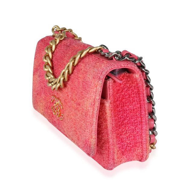 116303 ad1 Chanel Pink Boucle Chanel 19 Wallet on Chain