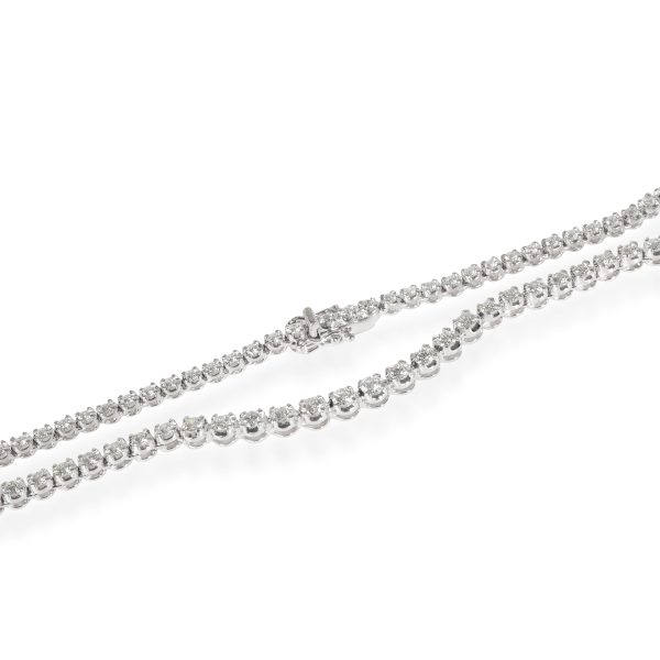 116331 clasp Graduated Diamond Tennis Necklace in 18k White Gold 480 CTW