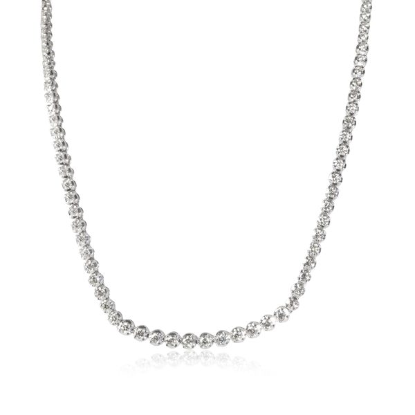 116331 fv Graduated Diamond Tennis Necklace in 18k White Gold 480 CTW