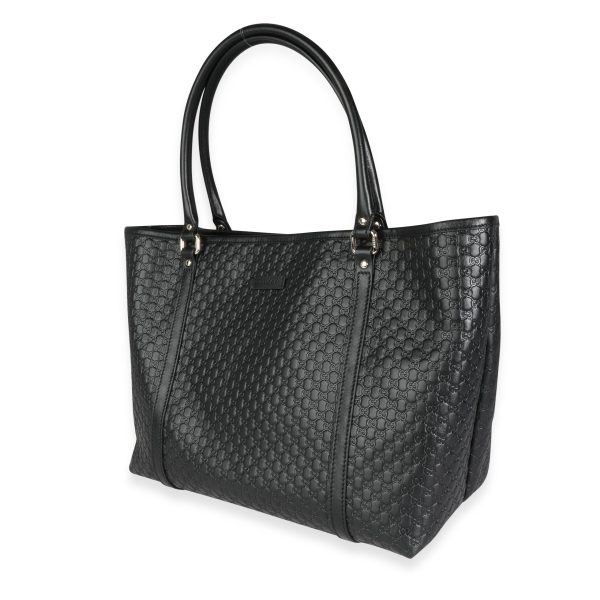 116353 sv Gucci Black Microguccissima Leather Tote