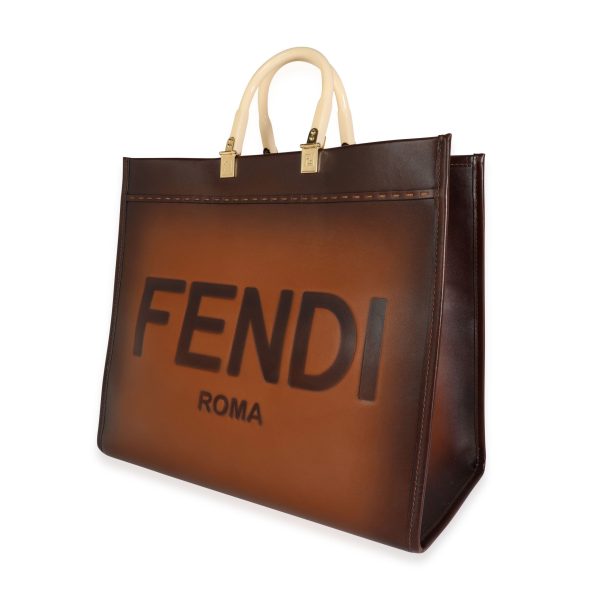 116354 sv Fendi Natural Brown Large Sunshine Shopper Tote