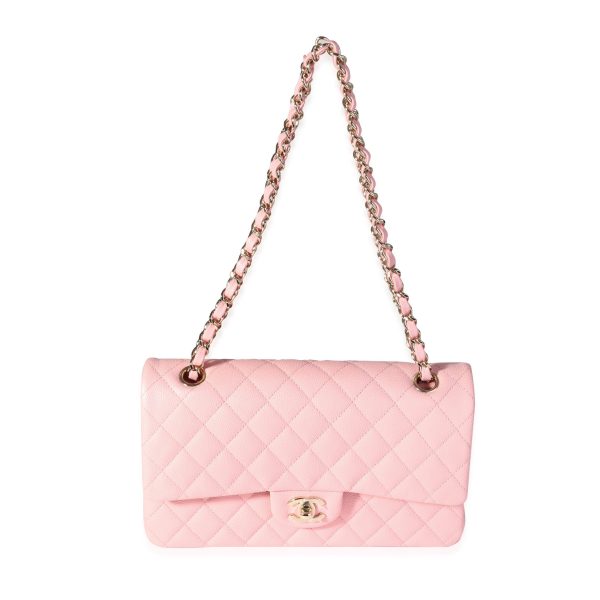 116374 ad1 Chanel Pink Quilted Caviar Classic Medium Double Flap