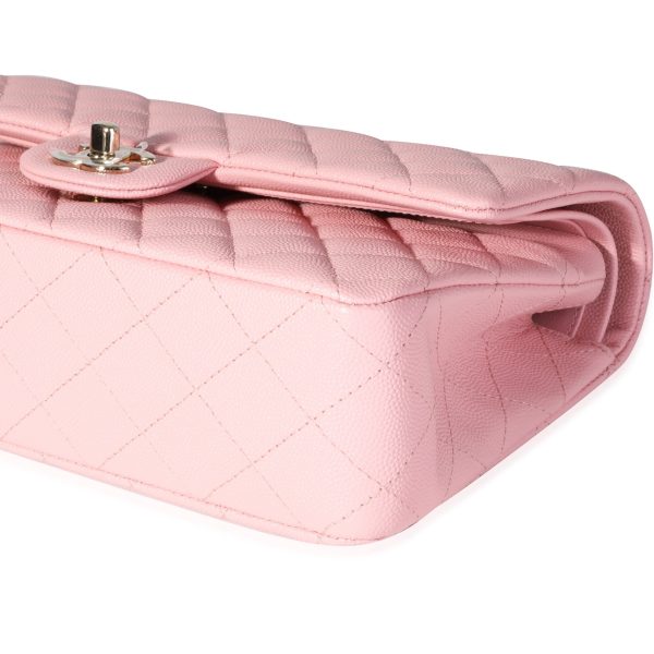 116374 box Chanel Pink Quilted Caviar Classic Medium Double Flap