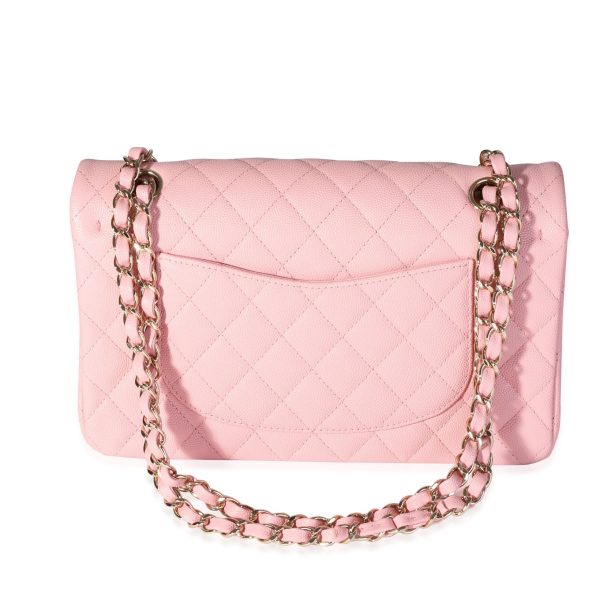 116374 pv Chanel Pink Quilted Caviar Classic Medium Double Flap