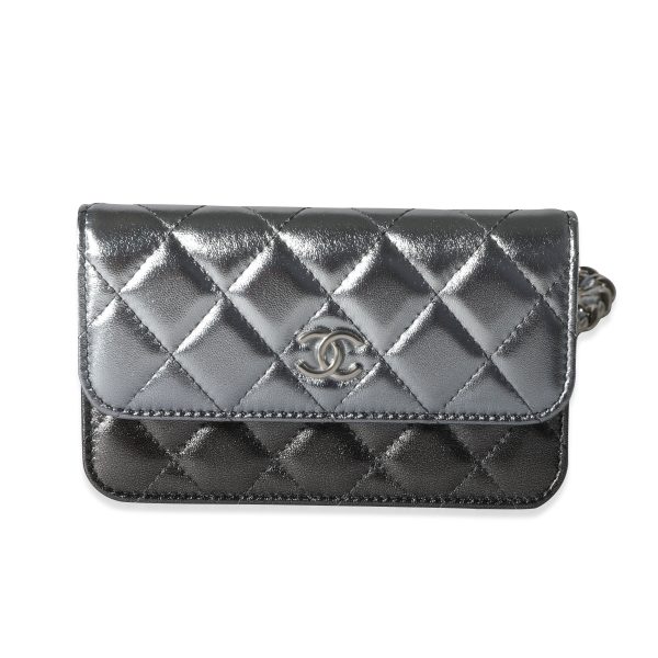 116381 fv Chanel Metallic Gradient Quilted Lambskin Clutch with Chain