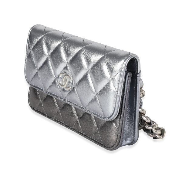 116381 sv Chanel Metallic Gradient Quilted Lambskin Clutch with Chain