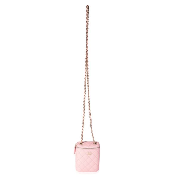 116382 bv Chanel Sakura Pink Caviar Vertical Vanity Bag With Chain