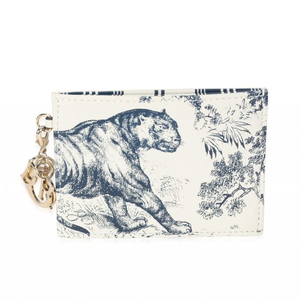 116388 fv 5016ed29 c57c 4ebc 93bf 42b2014a5bcd Dior White Calfskin Leather Toile de Jouy Card Holder