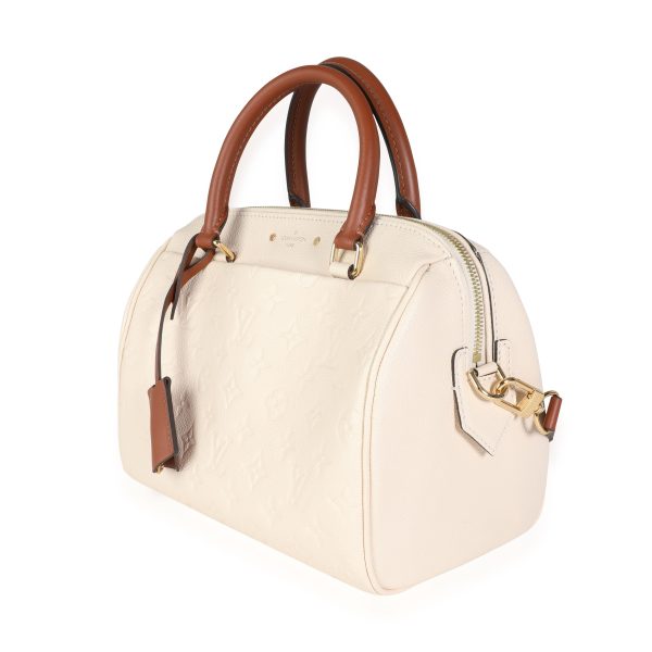 116400 sv Louis Vuitton Cream Empreinte Caramel Calfskin Speedy Bandoulière 25 NM