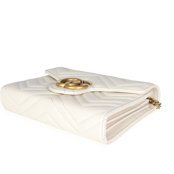 116405 clasp Gucci White Matelassé Chevron Leather GG Marmont Mini Bag