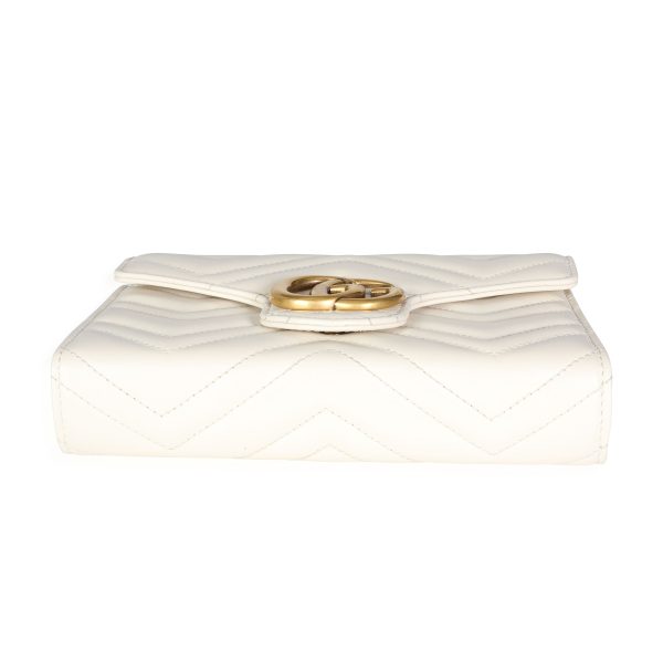 116405 stamp Gucci White Matelassé Chevron Leather GG Marmont Mini Bag