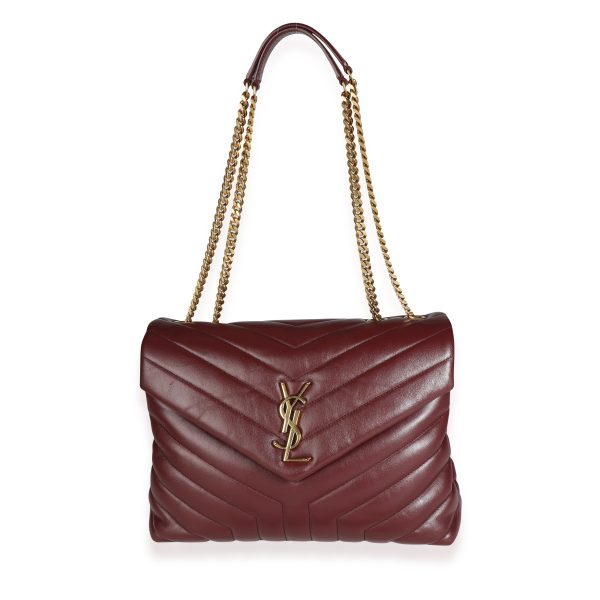 116455 bv 8bfadd93 cf43 46c9 aac5 f9680b774f76 Saint Laurent Rouge Legion Matelassé Y Leather Medium Loulou Bag