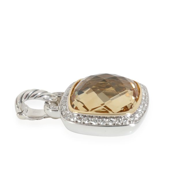 116470 ad1 aac64862 9558 4bf4 b63f 7ce1b5e7e556 David Yurman Albion Citrine Diamond Pendant Enhancer 18k GoldSterling 032 CT