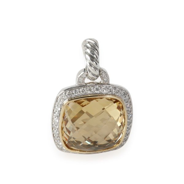 116470 fv a8bf848b de6a 4ced 9375 4ce0e9c49008 David Yurman Albion Citrine Diamond Pendant Enhancer 18k GoldSterling 032 CT