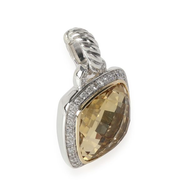 116470 sv e52ec7cc d2c4 4f6d bede 7dbb3d5fc2ef David Yurman Albion Citrine Diamond Pendant Enhancer 18k GoldSterling 032 CT