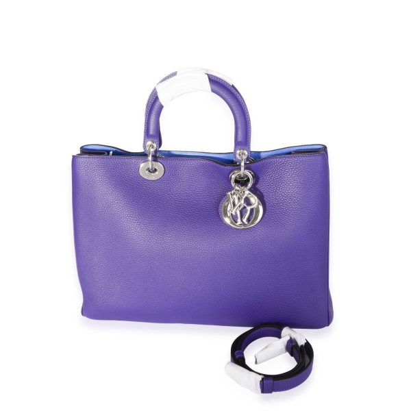 116480 ad1 Dior Purple Grained Calf Diorissimo Large Tote