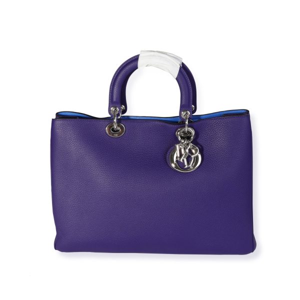 116480 fv Dior Purple Grained Calf Diorissimo Large Tote