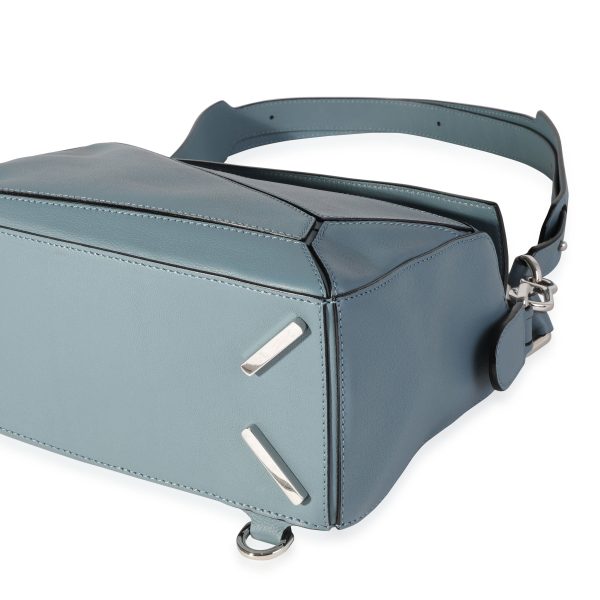 116489 box 8c732f6a 2fa7 4342 9661 c8a5959ea7c9 Loewe Stone Blue Calfskin Small Puzzle Bag